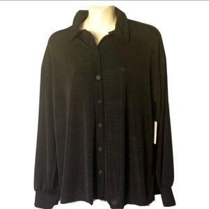 Vibe Women's Black Button-Up Top size Small